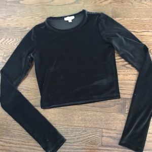 Wilfred FREE black velvet crop top